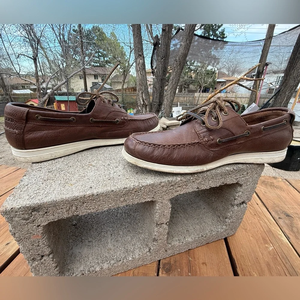 Cole Haan Men's Brown Leather Boat Shoes